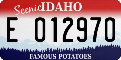 ID license plate E012970
