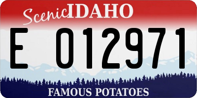 ID license plate E012971