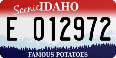 ID license plate E012972