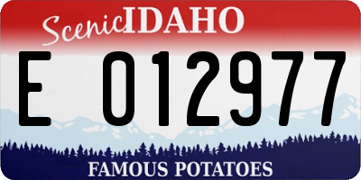ID license plate E012977