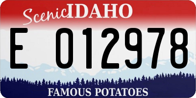 ID license plate E012978