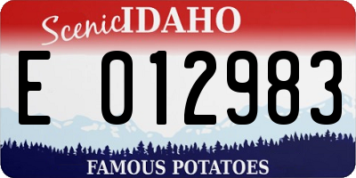 ID license plate E012983