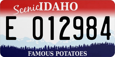 ID license plate E012984