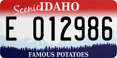 ID license plate E012986