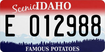 ID license plate E012988