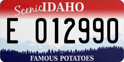 ID license plate E012990
