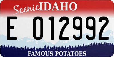 ID license plate E012992