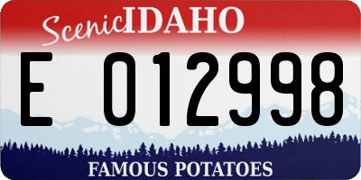 ID license plate E012998