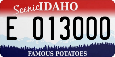ID license plate E013000