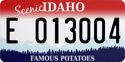 ID license plate E013004