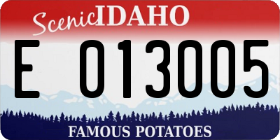 ID license plate E013005