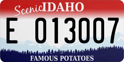 ID license plate E013007