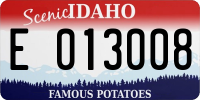 ID license plate E013008