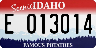 ID license plate E013014