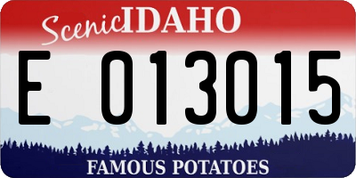 ID license plate E013015