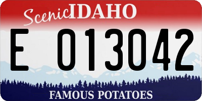 ID license plate E013042