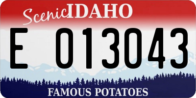 ID license plate E013043