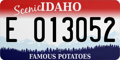 ID license plate E013052