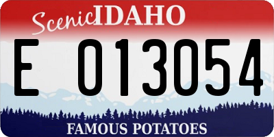 ID license plate E013054