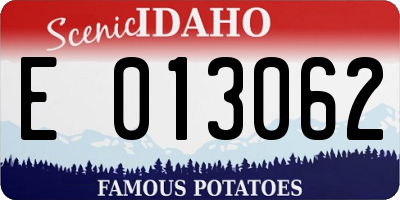 ID license plate E013062