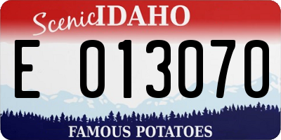 ID license plate E013070