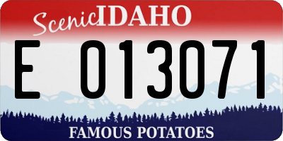 ID license plate E013071