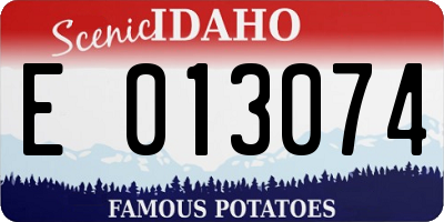 ID license plate E013074