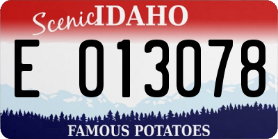 ID license plate E013078