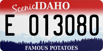 ID license plate E013080