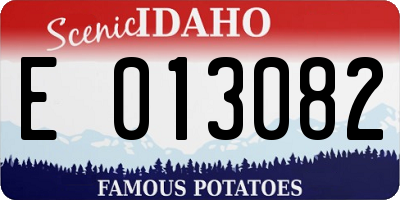 ID license plate E013082