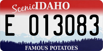 ID license plate E013083