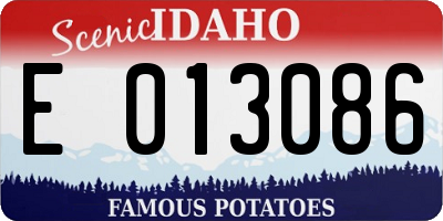 ID license plate E013086
