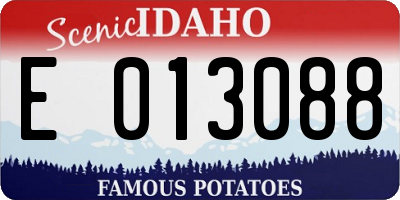 ID license plate E013088