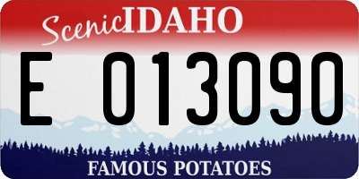 ID license plate E013090