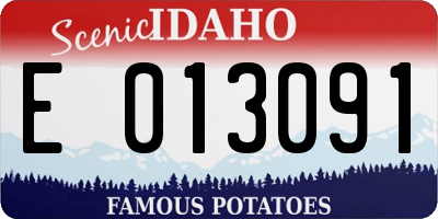 ID license plate E013091
