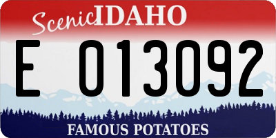 ID license plate E013092