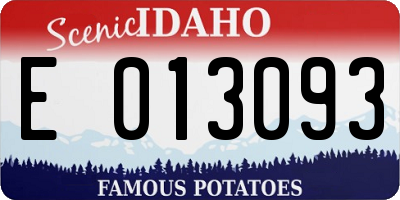 ID license plate E013093