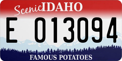 ID license plate E013094