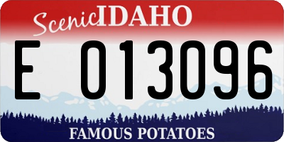 ID license plate E013096