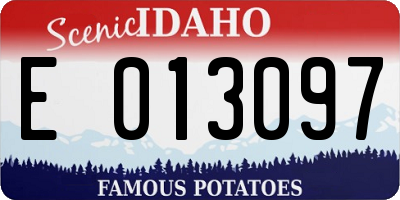 ID license plate E013097