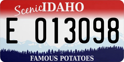 ID license plate E013098