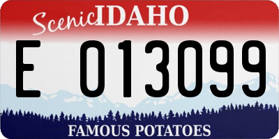 ID license plate E013099