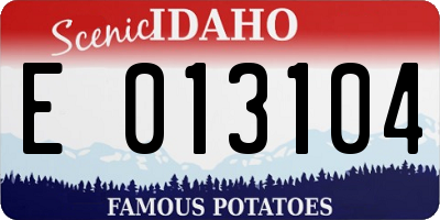 ID license plate E013104