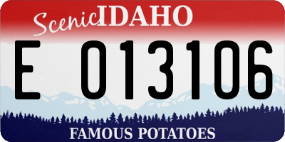 ID license plate E013106