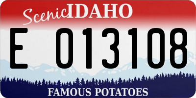 ID license plate E013108