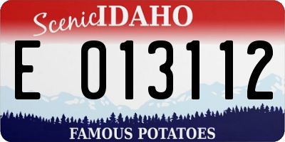 ID license plate E013112