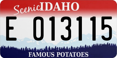 ID license plate E013115