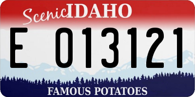 ID license plate E013121