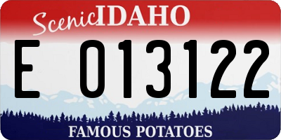 ID license plate E013122