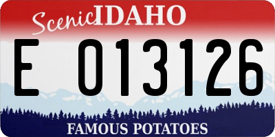 ID license plate E013126